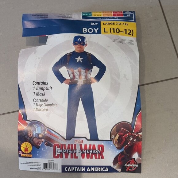 Captain America Kids Costume - Size L 10-12 NWT - Picture 2 of 4
